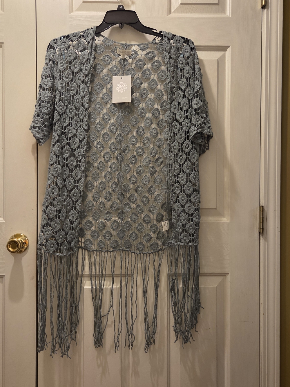 Rebellion sage Crochet Openwork Kimono